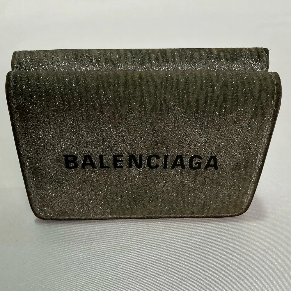 Balenciaga Silver glitter Paper Mini Wallet - Picture 4 of 16